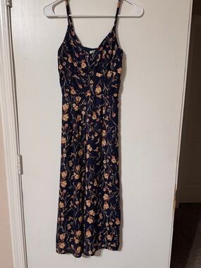 Navy Floral Spaghetti-Strap Romper